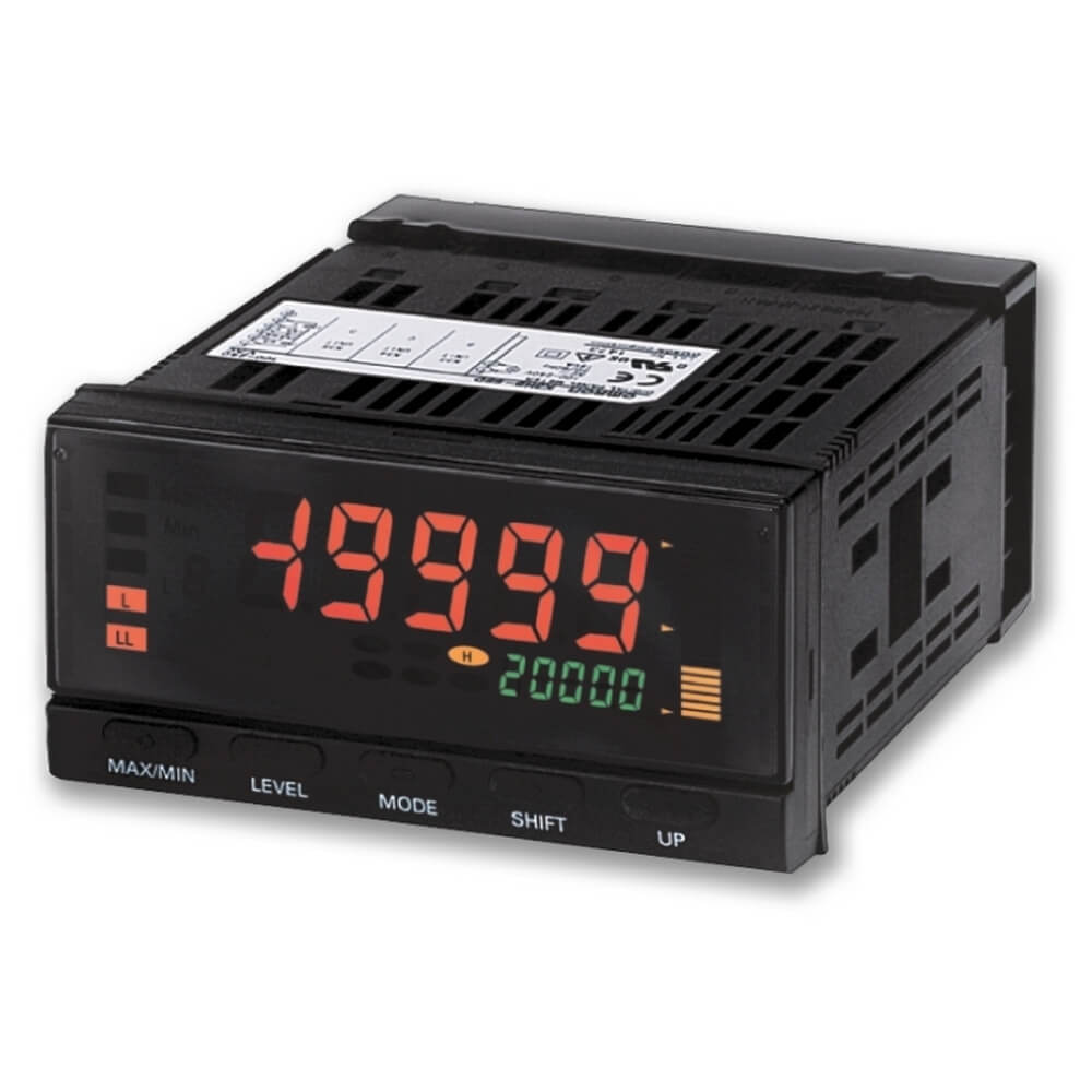 Digital panel meter, DIN1/8 (48(h) x 96(w)), 2 line display with dual color change for actual value,